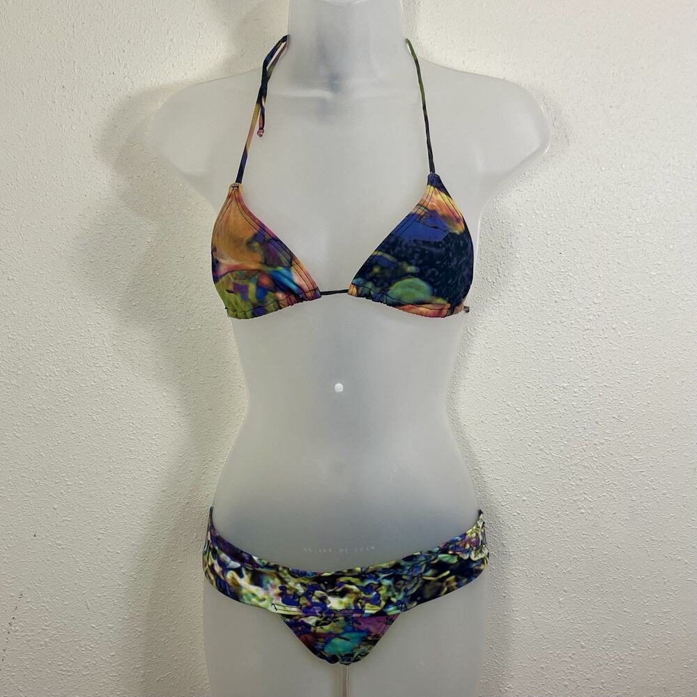 Tigerlily Neon Jungle Bikini Set Womens 4/6 Pringle Low Rise Halter